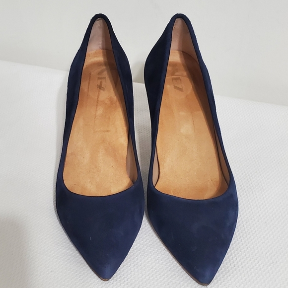 Inez Shoes - INEZ Lola Navy Nappa Suede Pump Size 8